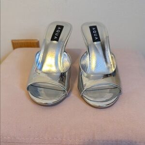 Aqua Silver Heels